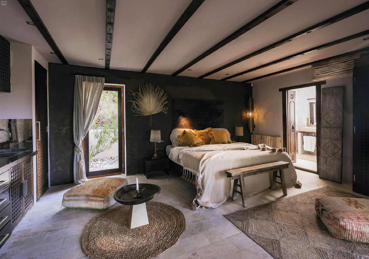 A bedroom and bathroom